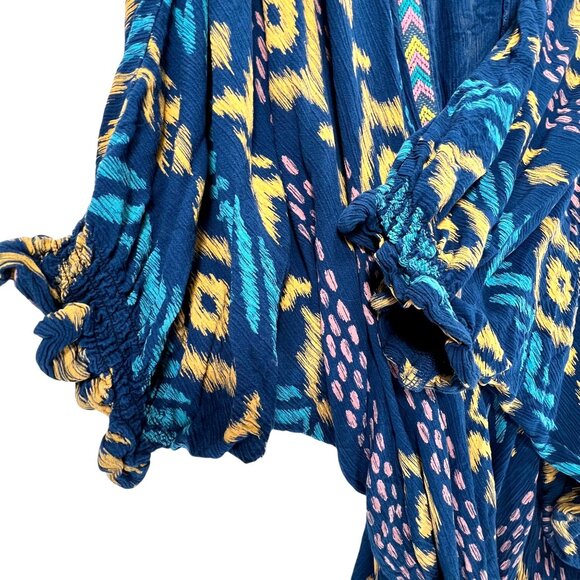 Ariat Womens L-XL Boho Kimono Cardigan Vibrant Geometric Tribal Southwest Wrap - Picture 7 of 15
